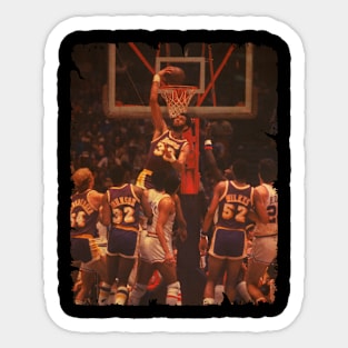 Kareem Abdul Jabbar - Vintage Design Of Basketball Sticker